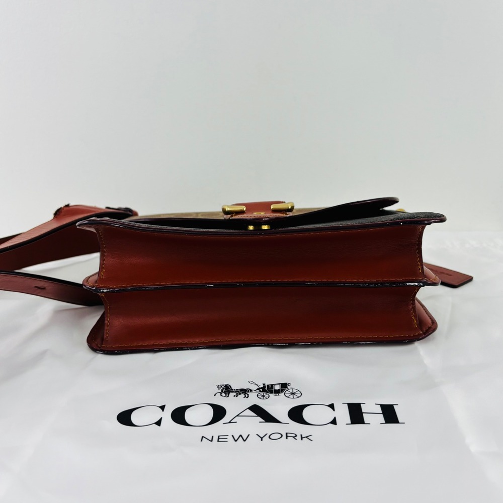 Coach Beat Shoulder Bag Signature Canvas Horse and Carriage Print Brown Ginger - Picture 4 of 14
